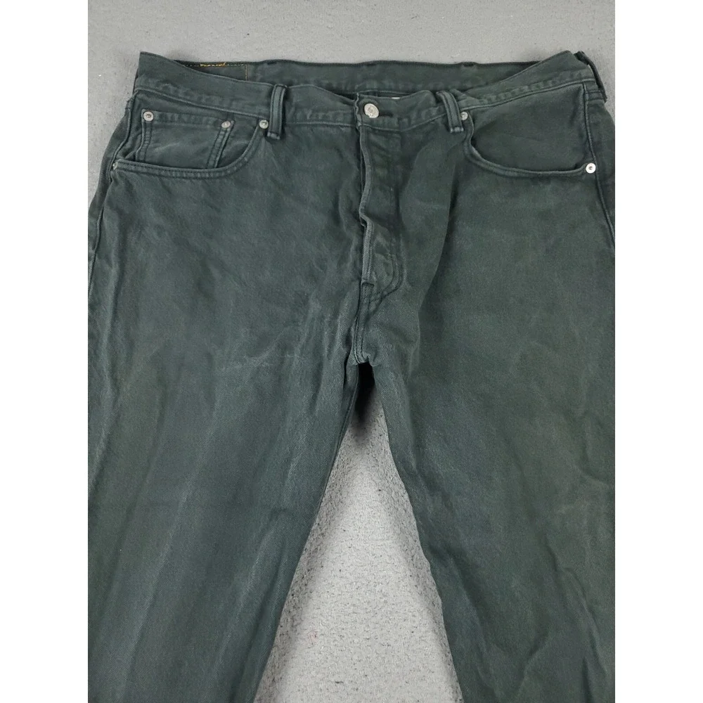Levis 501 Jeans Mens 38x29 Gray Button Fly Straight Leg Denim Pants 042580